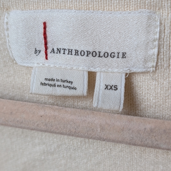 by Anthropologie Women’s Size XXS | Oversized Ivory V-Neck Button Front Vest - Picture 2 of 6